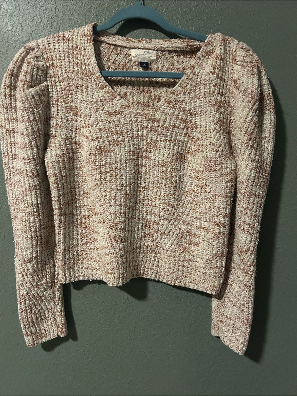 Universal Thread cream and brown marled knit sweater in a M #cozy #knitwear